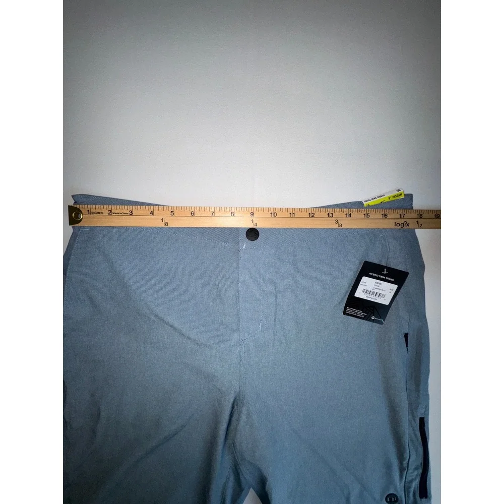 Eddie Bauer Hybrid Swim Trunk Mens 36 Chambray Blue Quick Dry UPF 50 NWT Resort